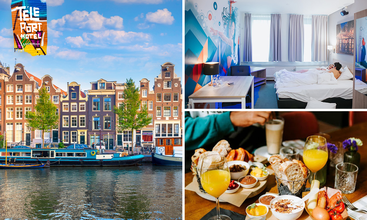 Amsterdam Teleport Hotel, Overnachting voor 2 + late check-out