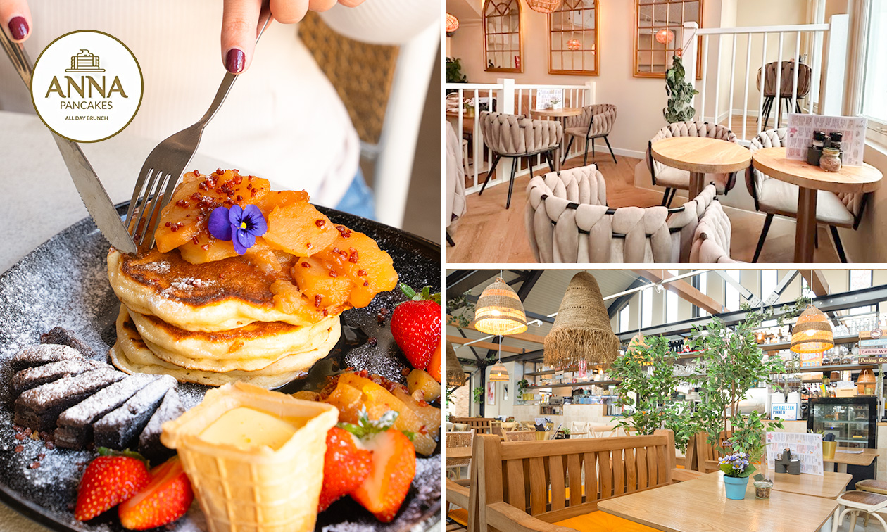 Ontbijtgerecht met drankje of brunch met pancake naar keuze + evt. dessert, bite/snack of cocktail