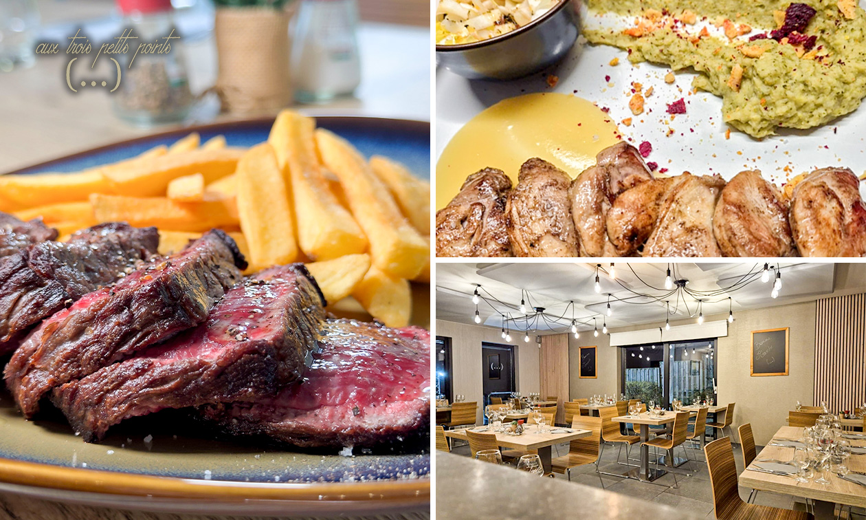 Menu en 3 services + mise en bouche + trou normand Aux Trois Petits Points