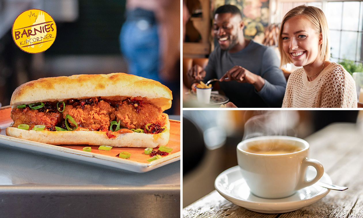 Broodje naar keuze + koffie/thee of ijsje naar keuze