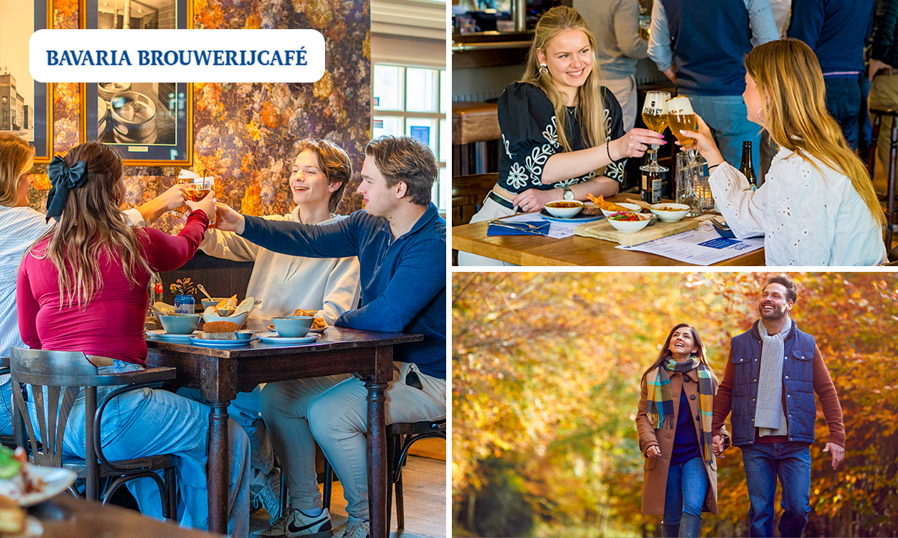 Wandelarrangement incl. koffie/thee + lekkernij + lunchproeverij bij Bavaria Brouwerijcafé