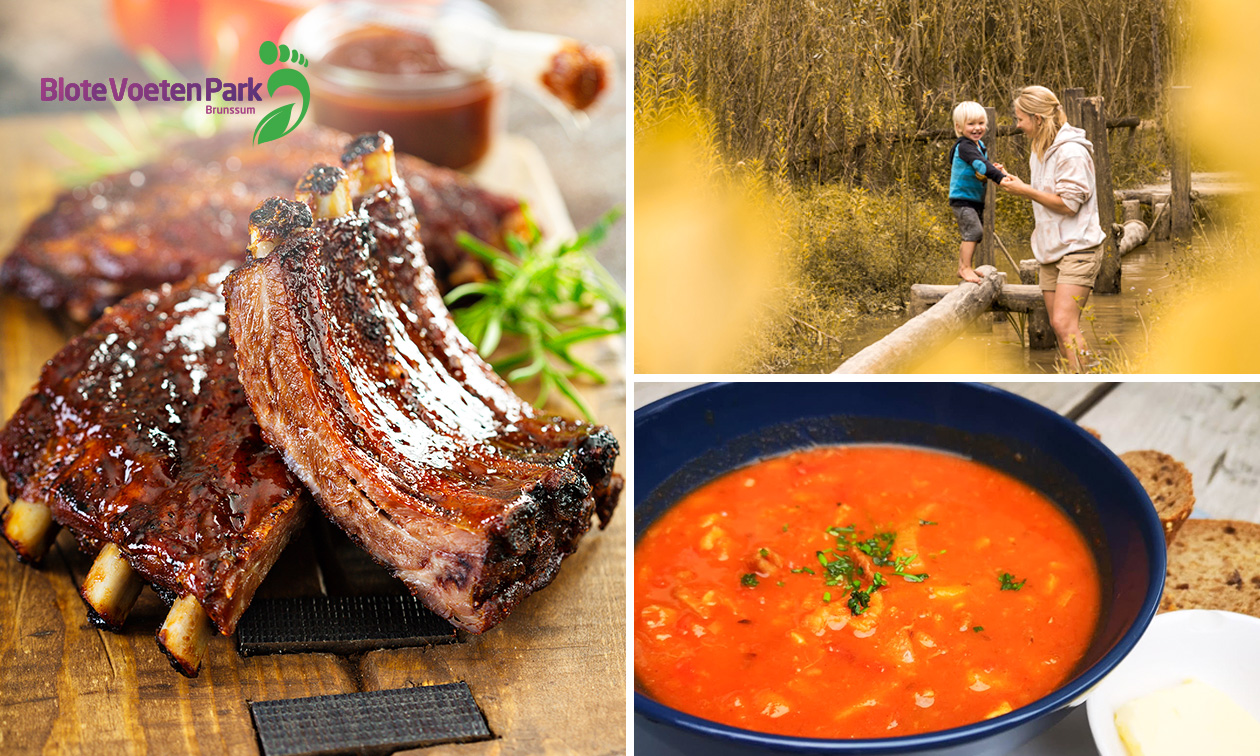 (Avond)entree BloteVoetenPark + lunch of 3-gangendiner