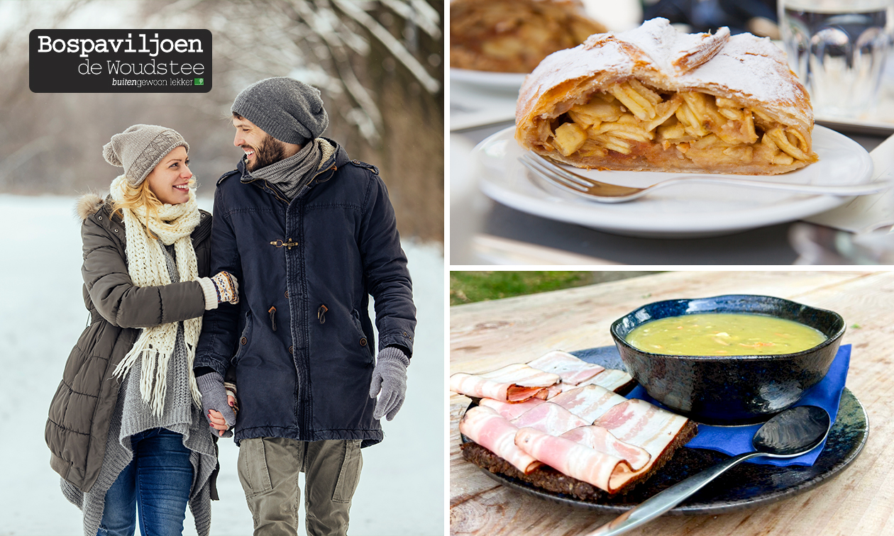 Winter-wandelarrangement incl. koffie/thee + gebak + erwtensoep bij Bospaviljoen de Woudstee