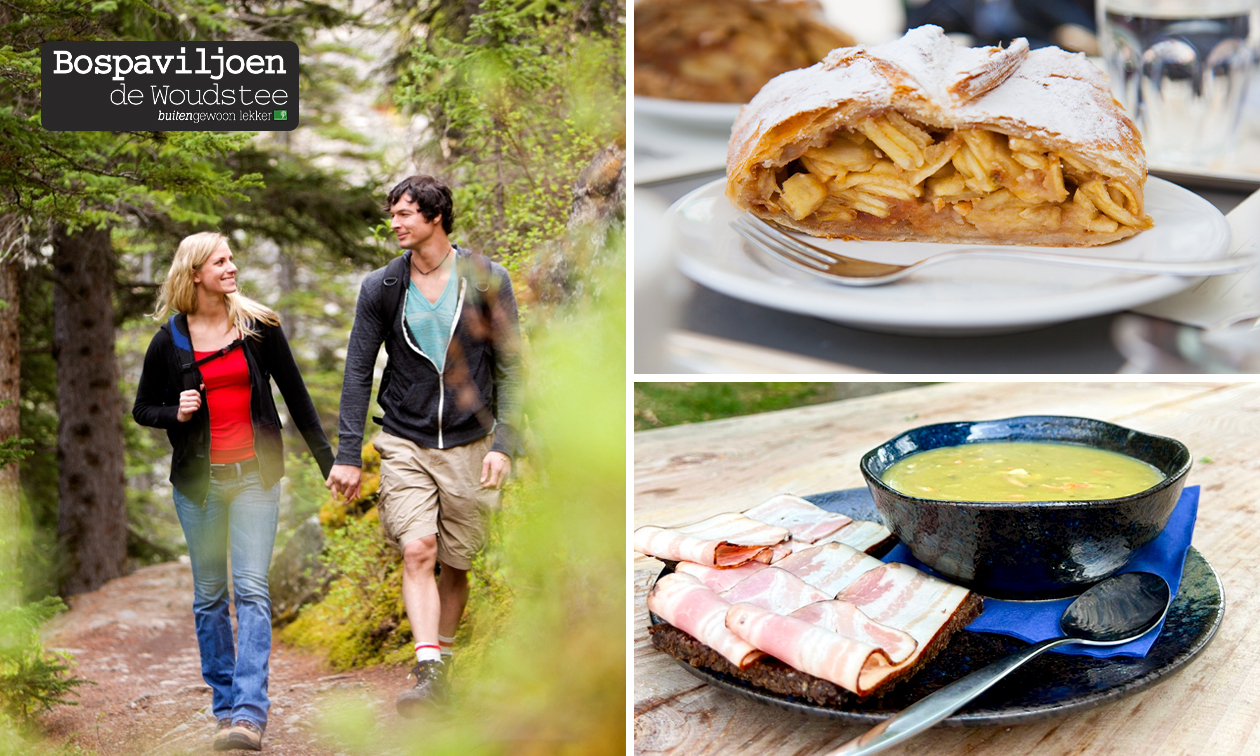 Winter-wandelarrangement incl. koffie/thee + gebak + erwtensoep bij Bospaviljoen de Woudstee