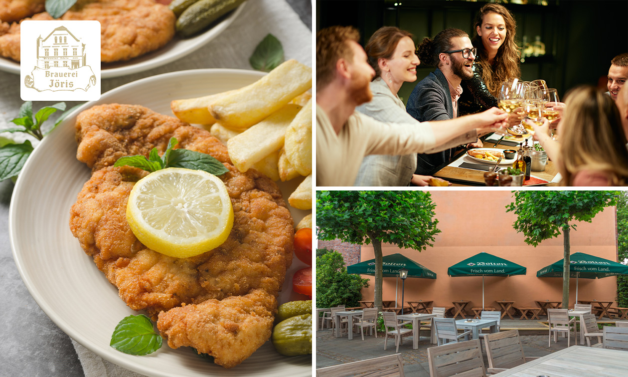 2-Gänge-Schnitzelmenü in der Brauerei Jöris in Mönchengladbach