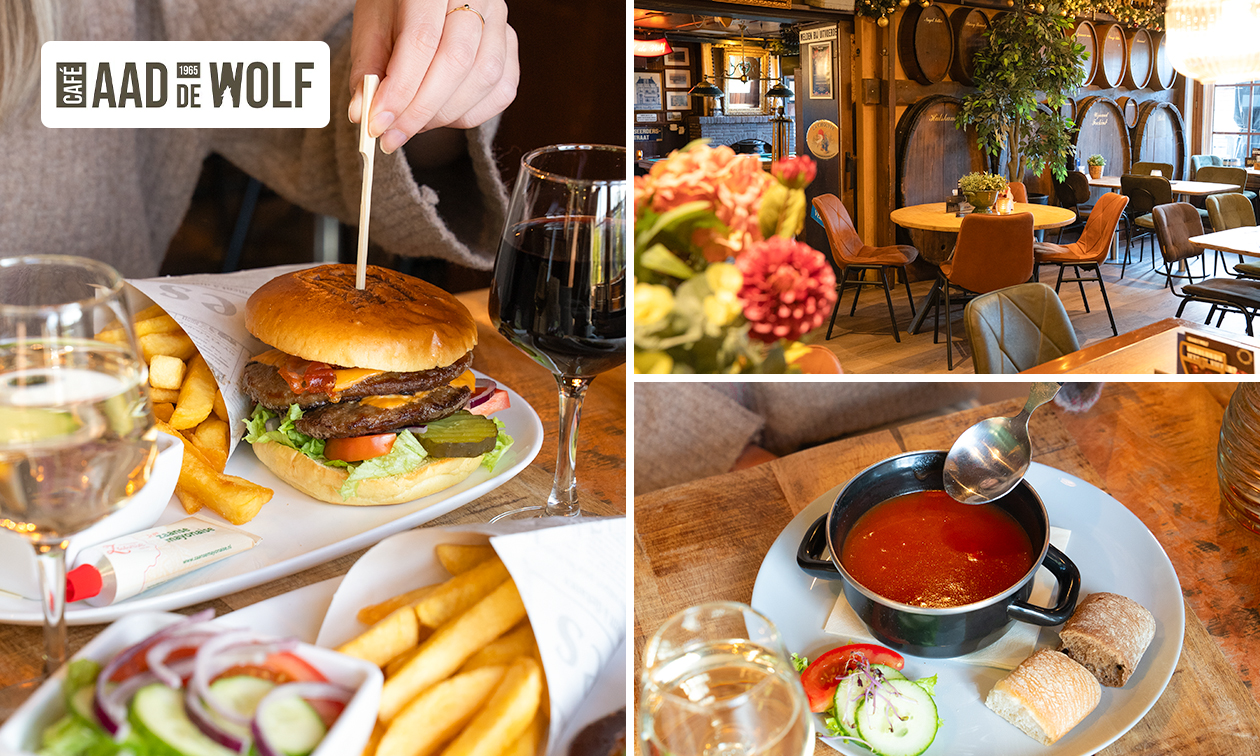 Hoofdgerecht of 2-gangen keuzediner bij Café Aad de Wolf