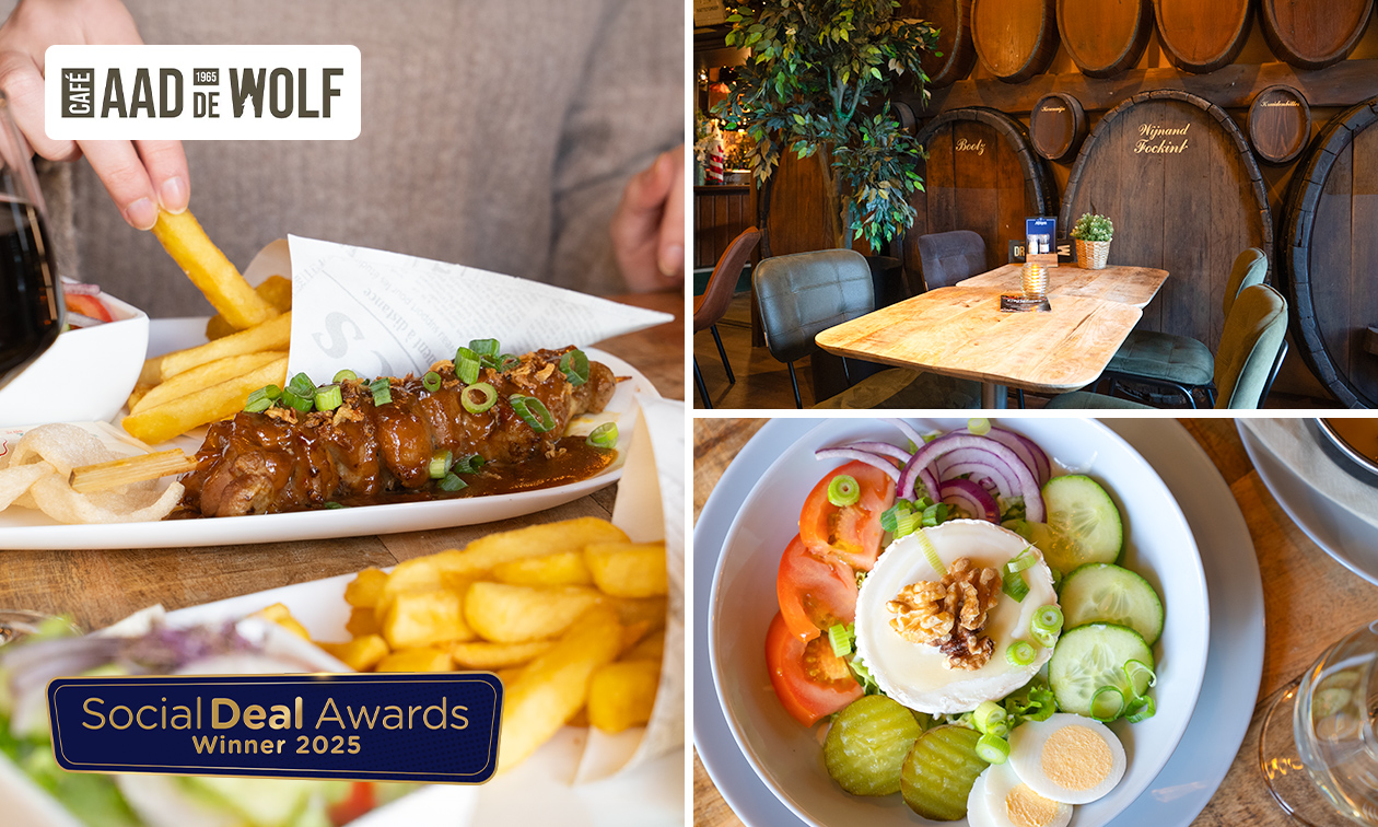 3-gangendiner à la carte bij Café Aad de Wolf