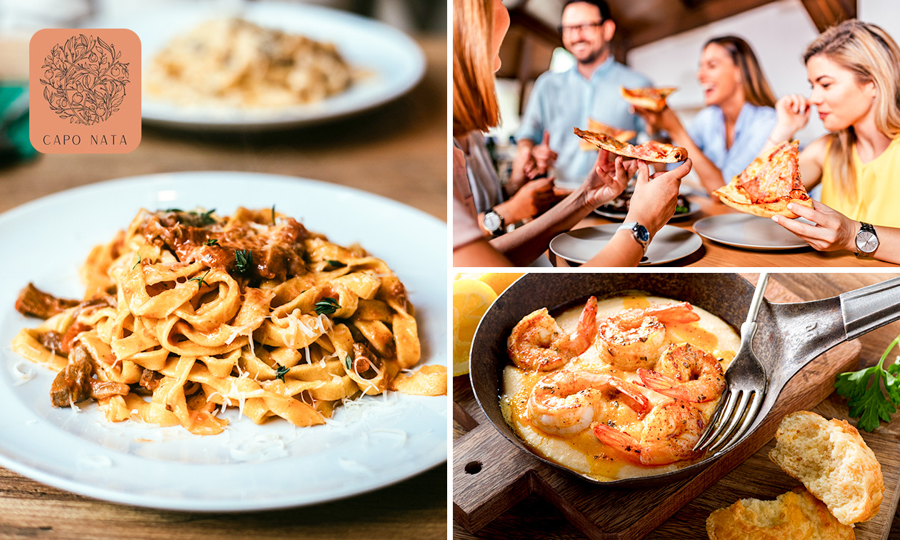 Italiaanse 2-gangenlunch of 3-gangenlunch of -diner à la carte bij Capo Nata