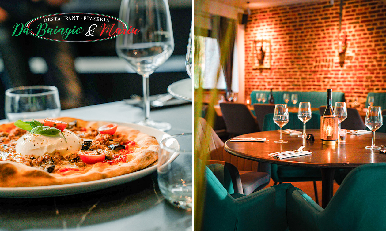 2- of 3-gangen pizzalunch of -diner à la carte Da Baingio & Maria