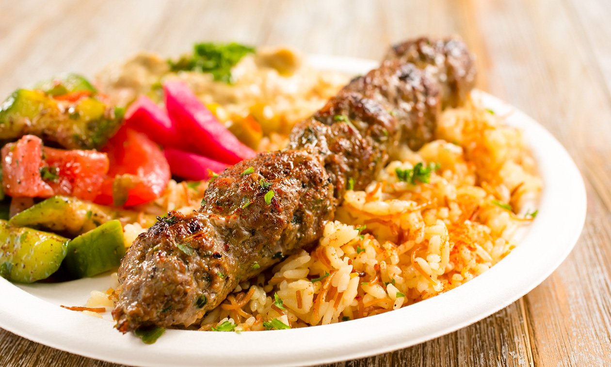 Libanees hoofdgerecht + 5 mezzes