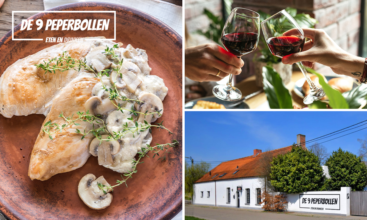 3-gangen keuzelunch of -diner bij De 9 Peperbollen
