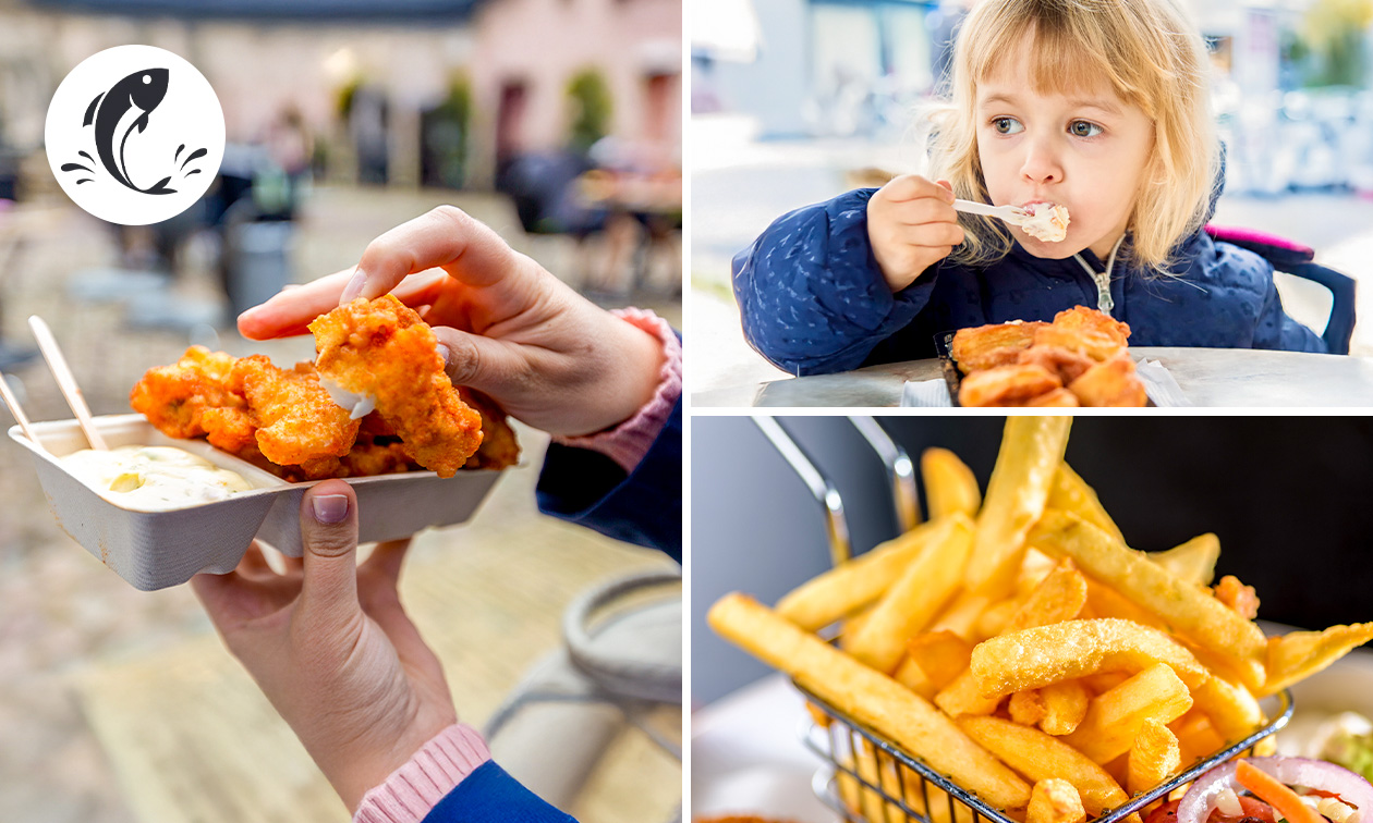 Compleet kibbelingmenu incl. friet + saus + frisdrank