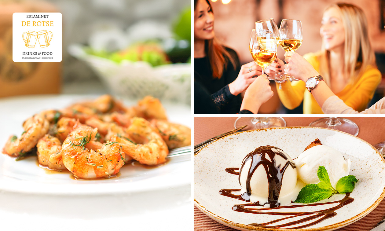 3-gangen keuzelunch of -diner bij De Rotse