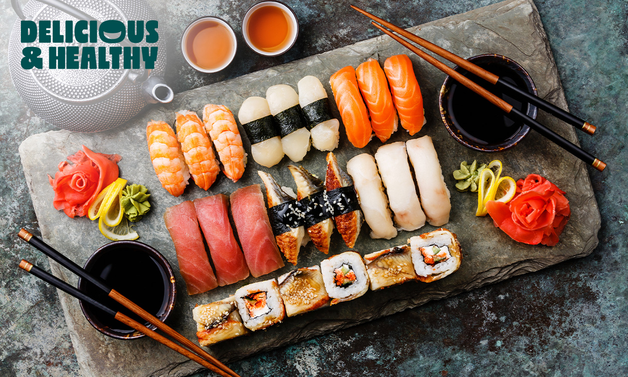 Sushibox (32 of 56 stuks) voor afhaal of thuisbezorgd bij Delicious and Healthy