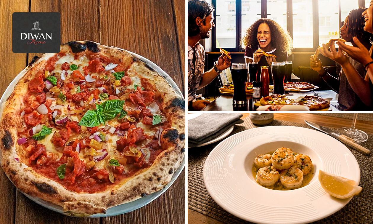 Menu pizza en 2 services + boisson au choix à Charleroi