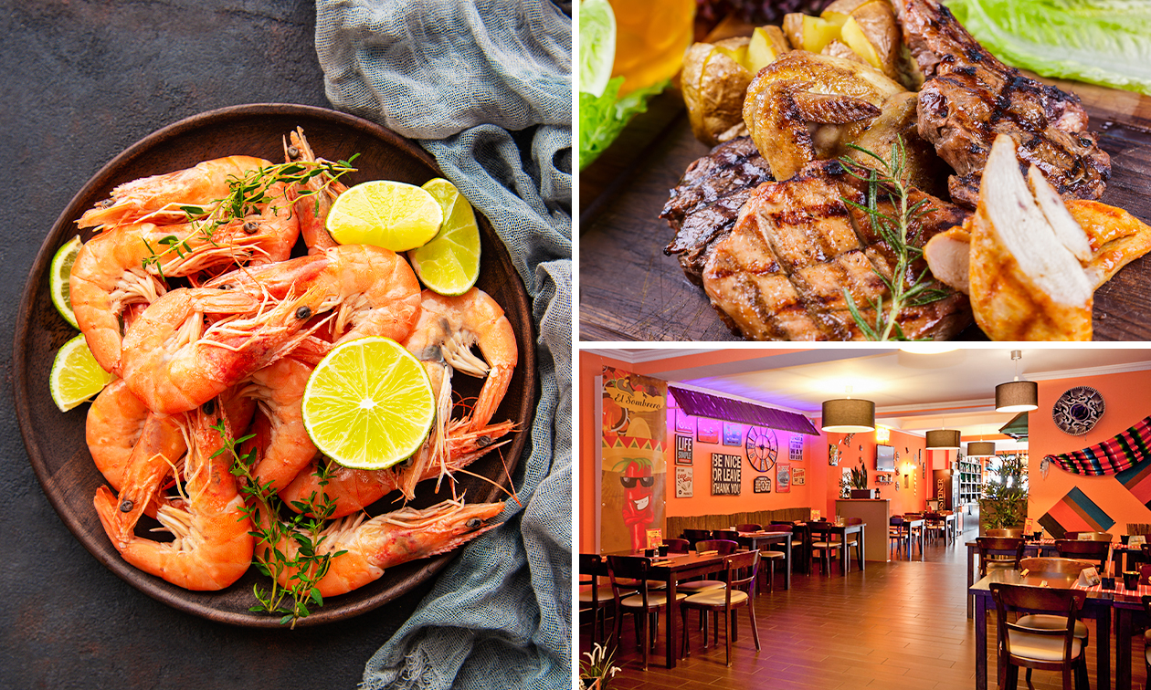 Gamba- oder Fleischplatte + Nachos für 2