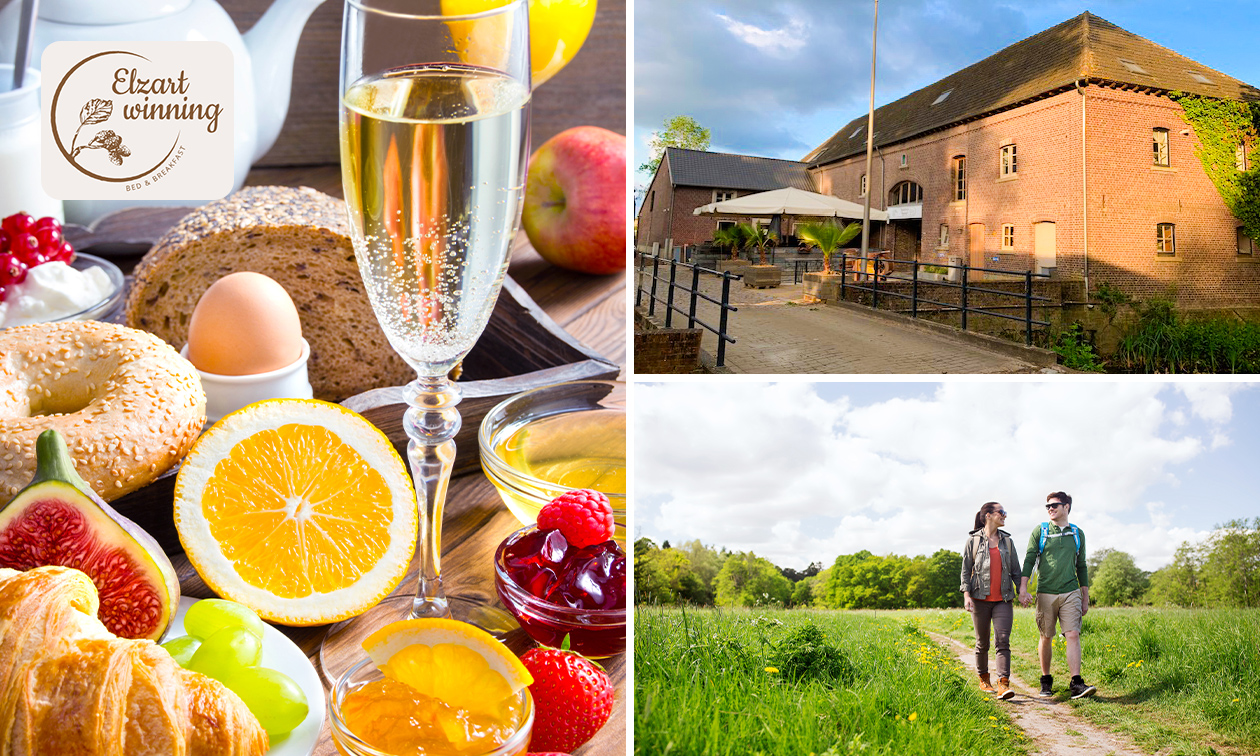 Luxe ontbijt + glas cava bij Elzartwinning