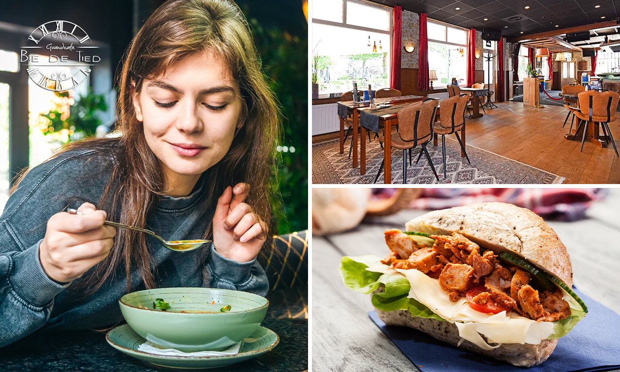 2-gangen keuzelunch bij Grandcafé Bie de Tied