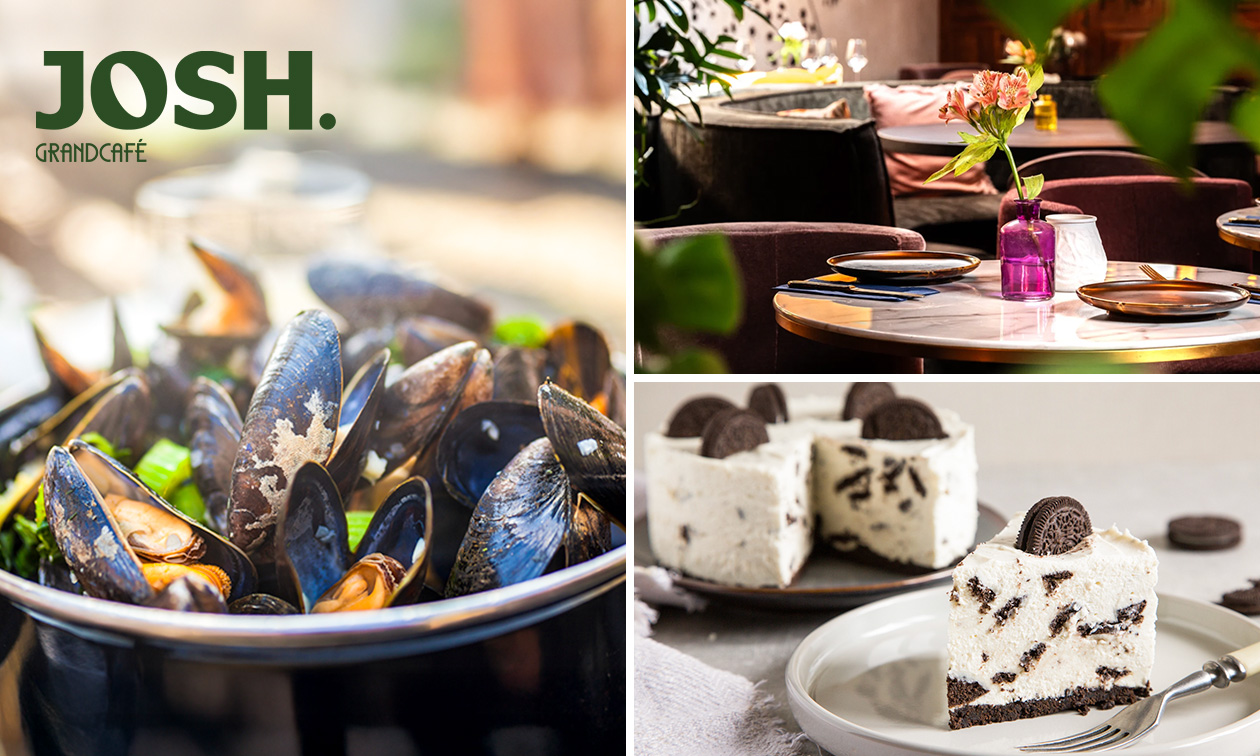2-gangen mosseldiner bij Grandcafé Josh