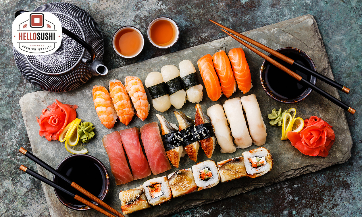 Sushibox (21 of 22 stuks) voor afhaal bij Hello Sushi