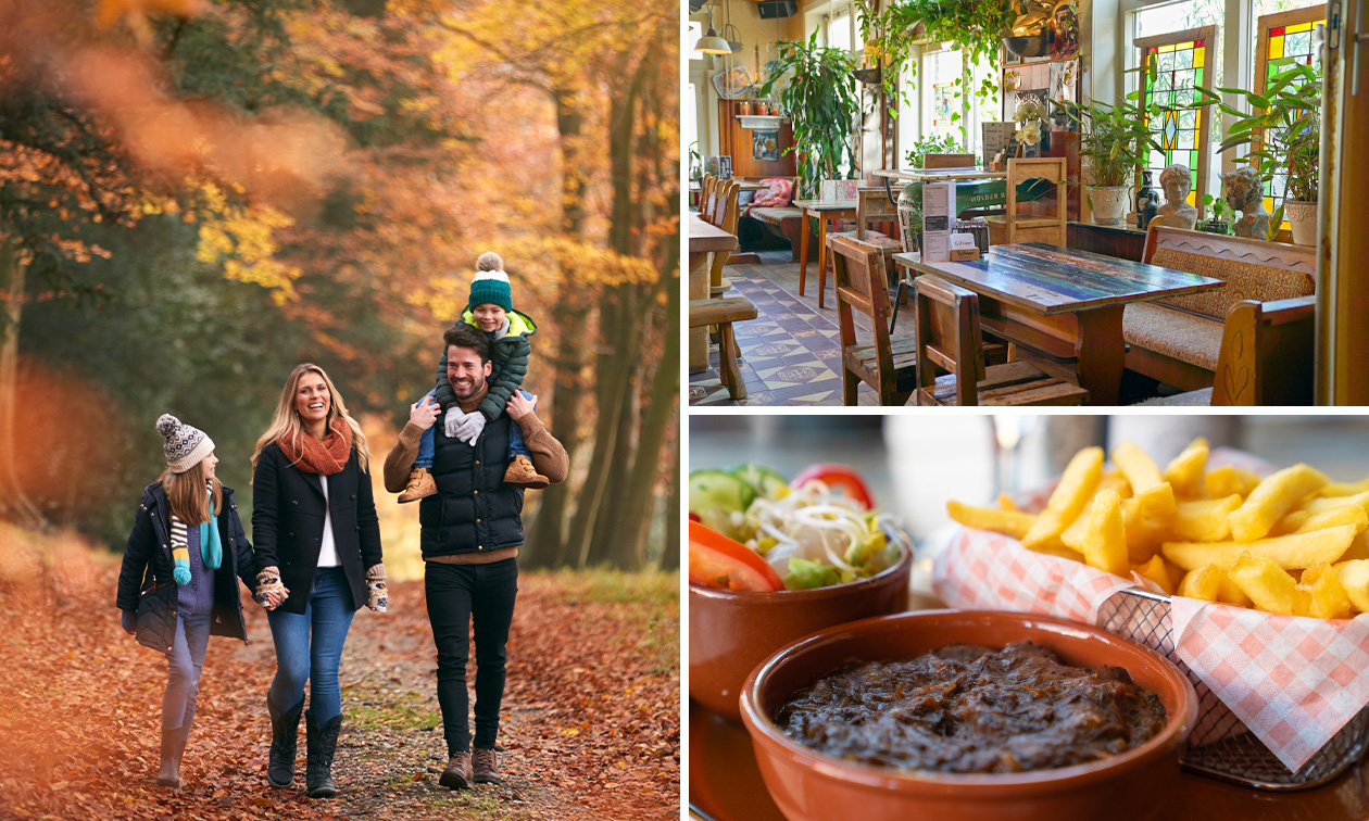 Zoervleisj-wandeling + soep + zoervleisj-plateau met friet en salade bij Herberg Thijssen