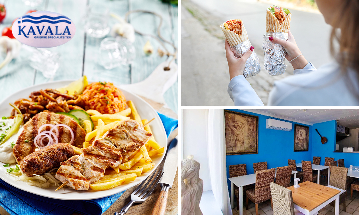 Grieks 2-gangen keuzediner voor afhaal bij Kavala