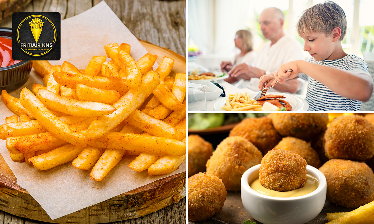 Friet met snack om af te halen of All-You-Can-Eat friet en snacks naar keuze