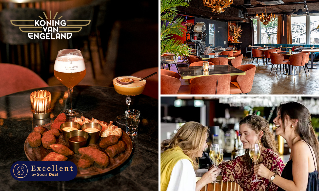 Borrelplank + speciaalbier, wijn of cocktail naar keuze bij de Koning van Engeland