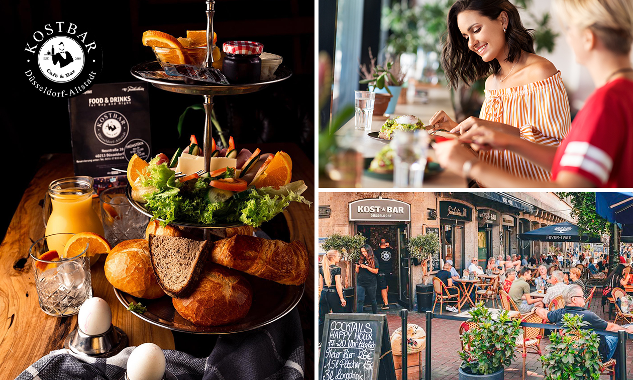 Großes Frühstück für 1 oder 2 Personen bei der Kostbar Düsseldorf-Altstadt