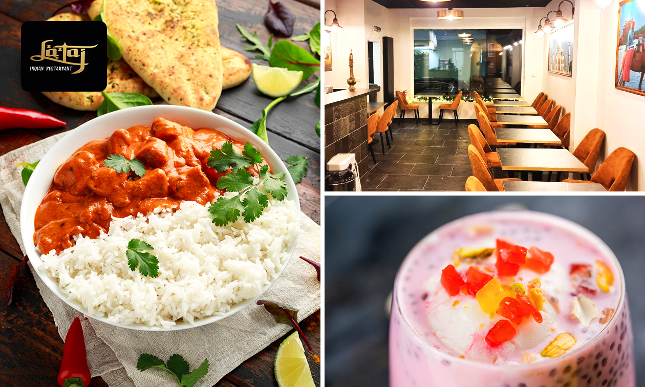 Indiase 2- of 3-gangenlunch of -diner à la carte