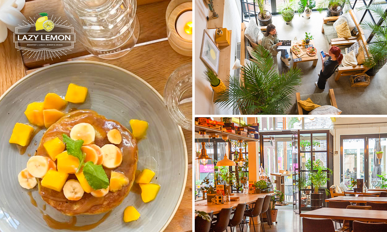 Ontbijtplank + koffie/thee óf pancakes bij Lazy Lemon