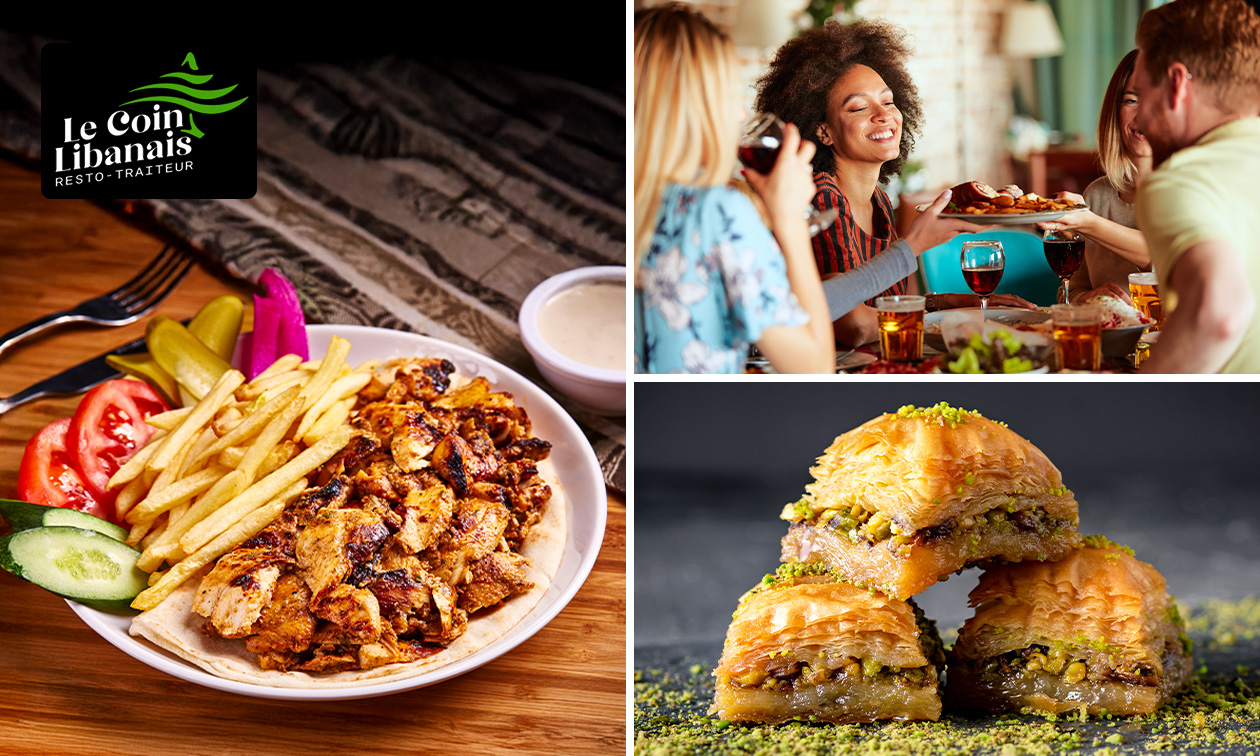 Libanese schotel + nagerecht naar keuze, evt. voor afhaal bij Le Coin Libanais