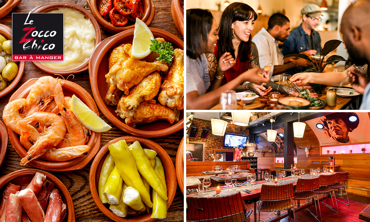 Menu tapas au choix chez Le Zocco Chico en plein coeur du Carré de Liège