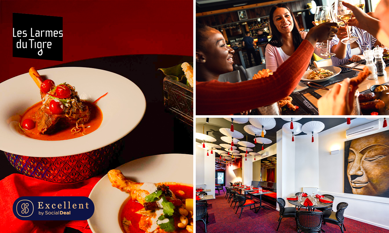 Thaise 4-gangenlunch of -diner à la carte bij Larmes du Tigre