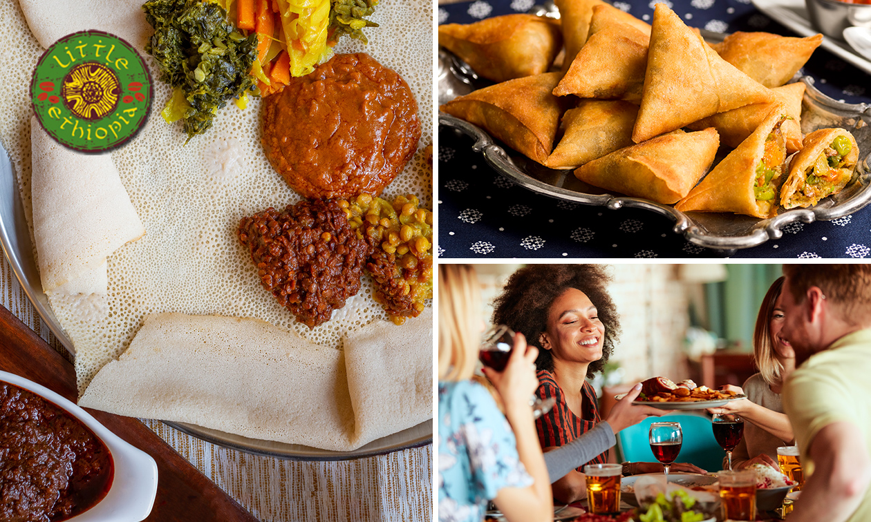 2-gangen keuzediner + aperitief + koffie of thee bij Little Ethiopia