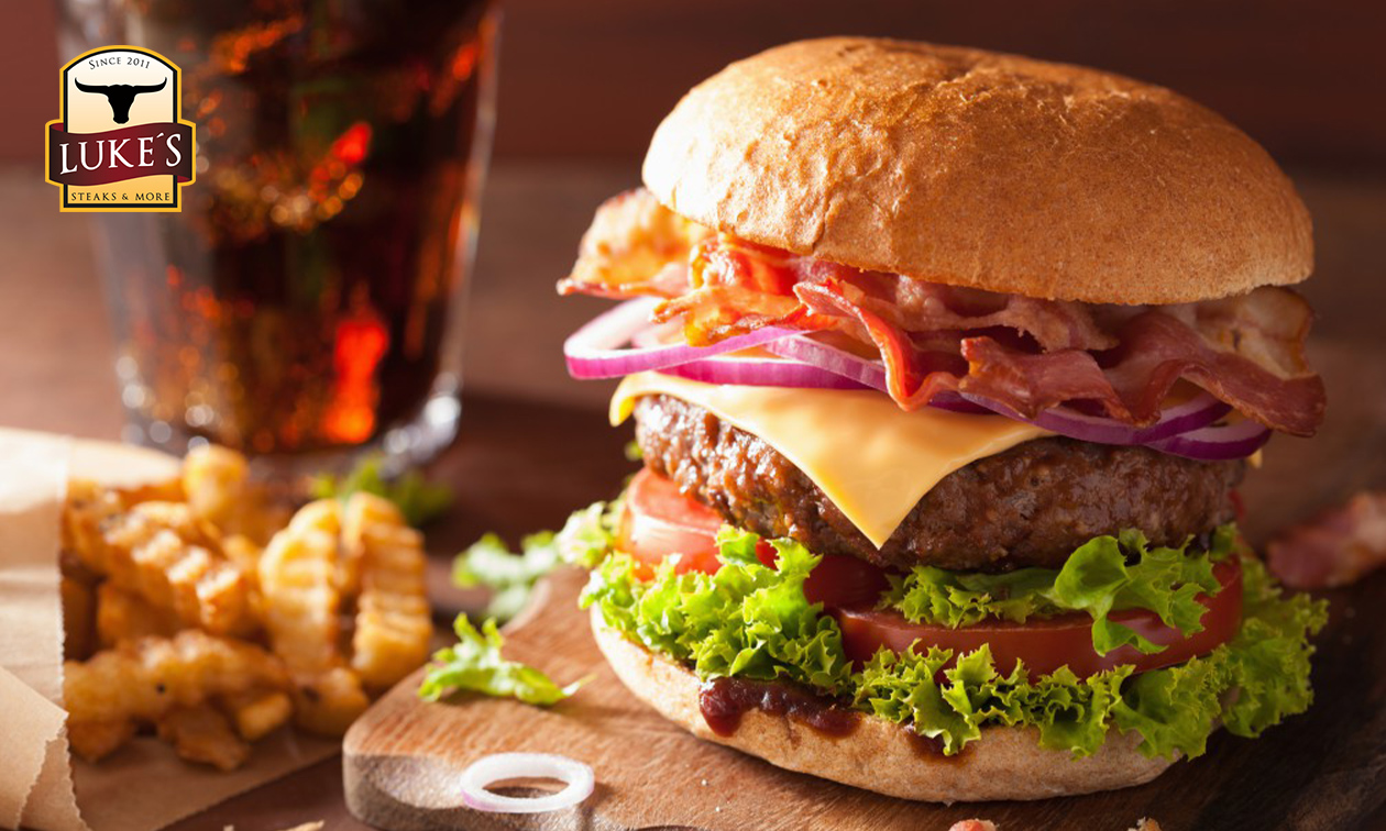 Luke's Steaks & More, Burger + Pommes + Dessert bei Luke's Steaks & More bespaar 47 in