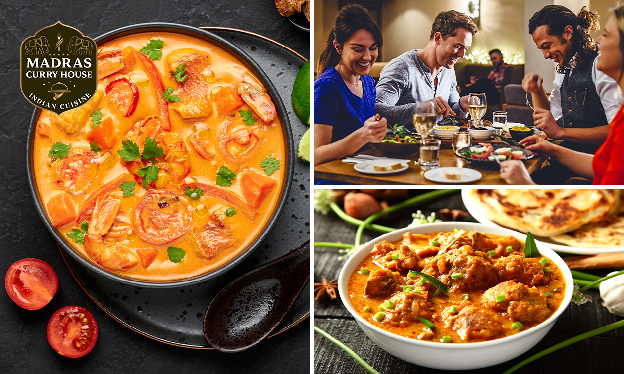 3-gangen keuzediner bij Madras Curry House