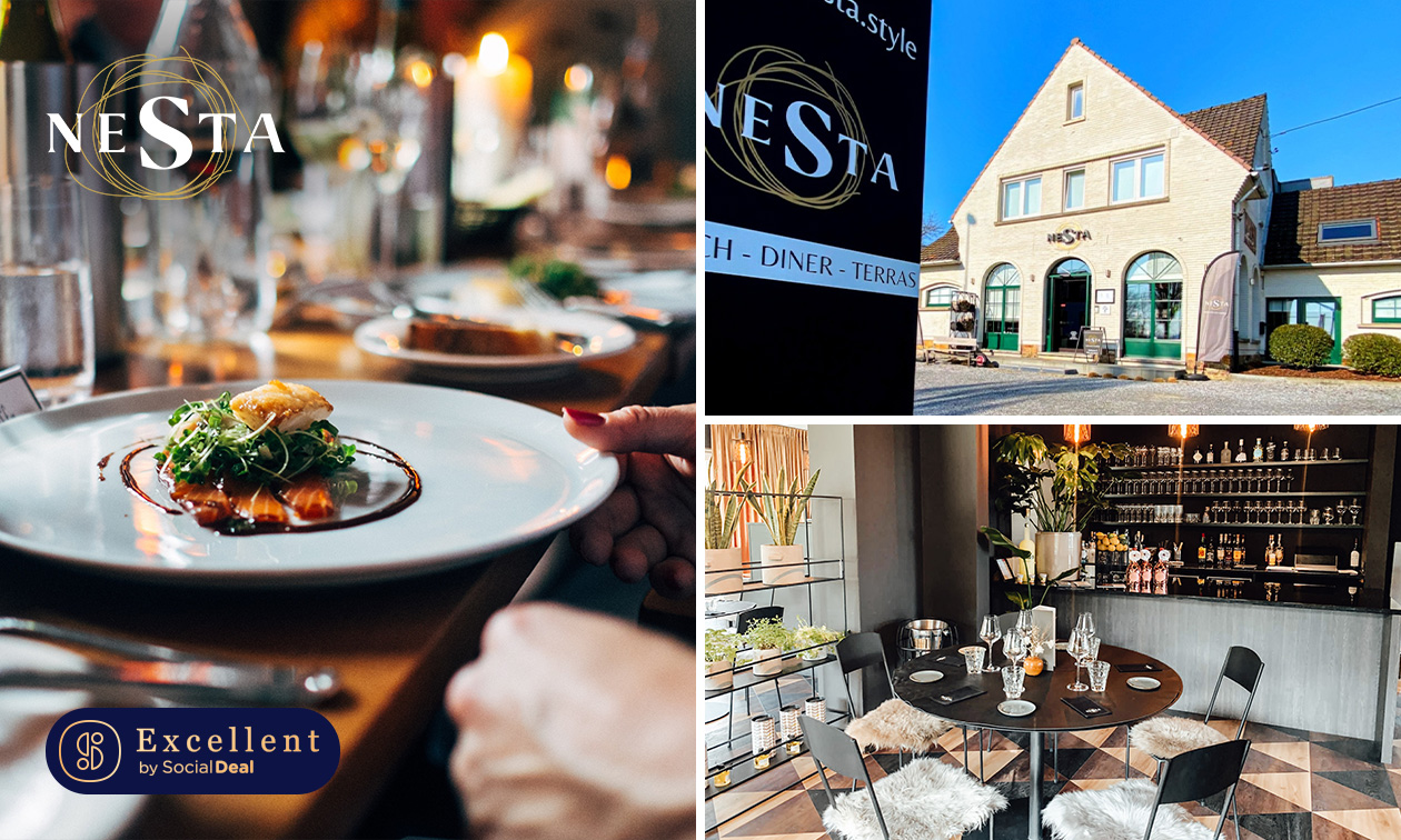 Gastronomische 4-gangenlunch of 5-gangendiner + amuse bij Nesta