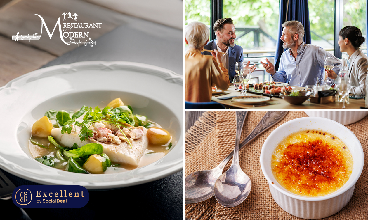 3-gangen keuzelunch of 4- of 5-gangen keuzediner bij Restaurant Café Modern