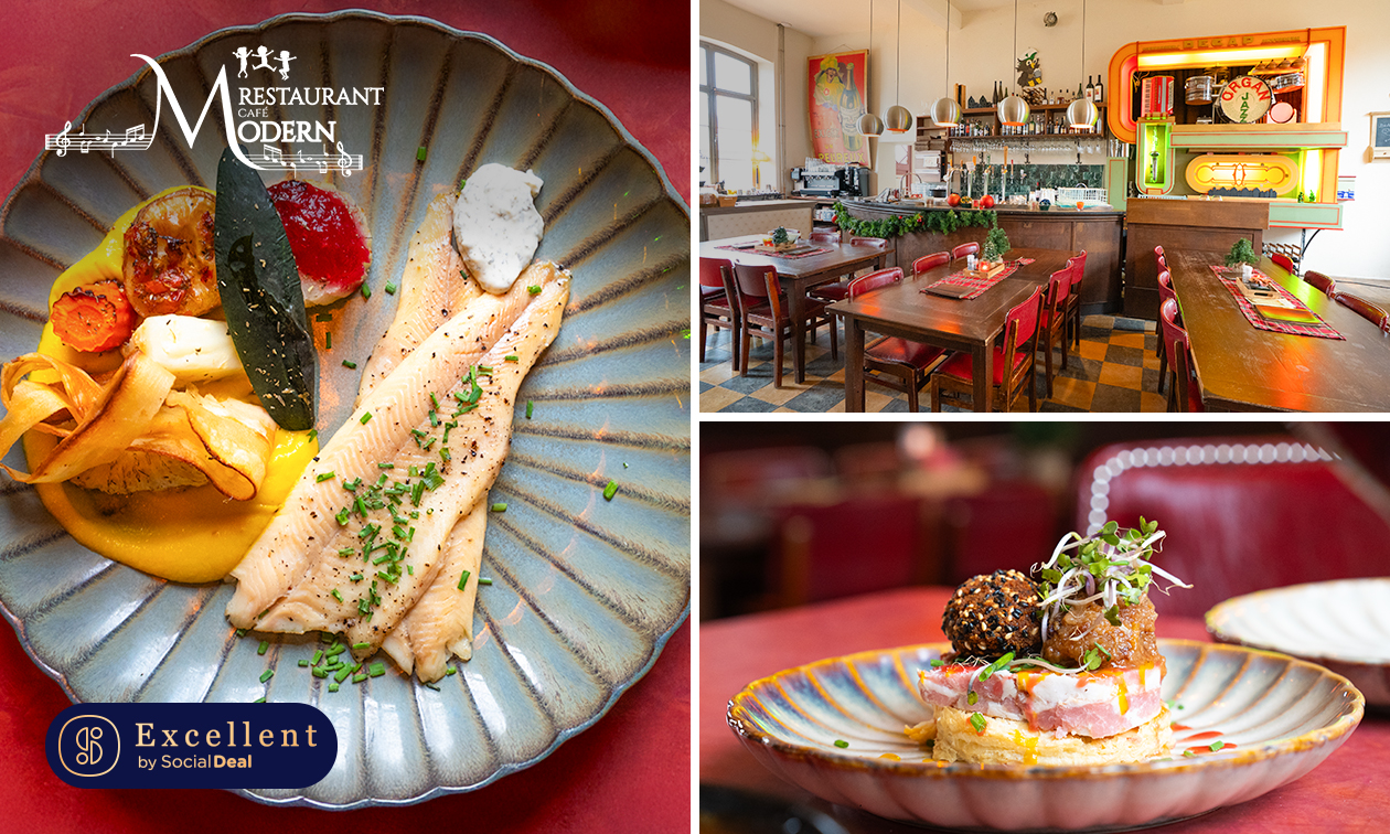 3-gangen keuzelunch of 4- of 5-gangen keuzediner bij Restaurant Café Modern