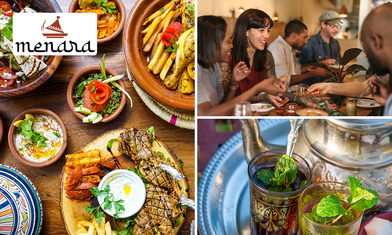 Marokkaans 3-gangen keuzediner of -lunch bij Restaurant Menara