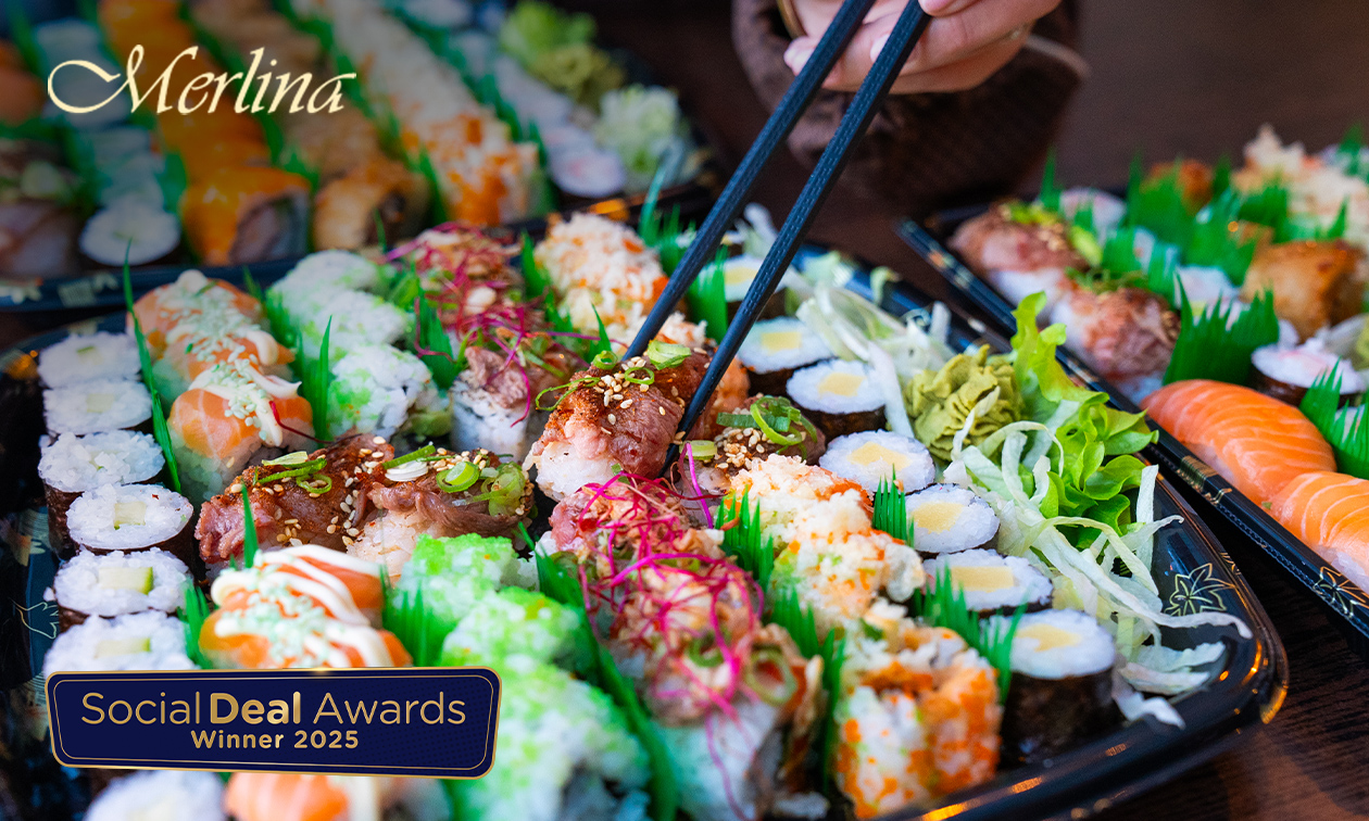 Sushibox (22, 28, 43 of 44 stuks) voor afhaal bij Merlina