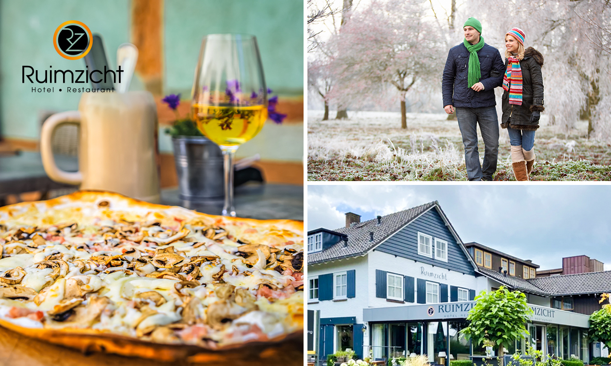 Wandel- of fietsarrangement + koffie/thee met gebak + 2-gangenlunch bij Ruimzicht - Brasserie Brût