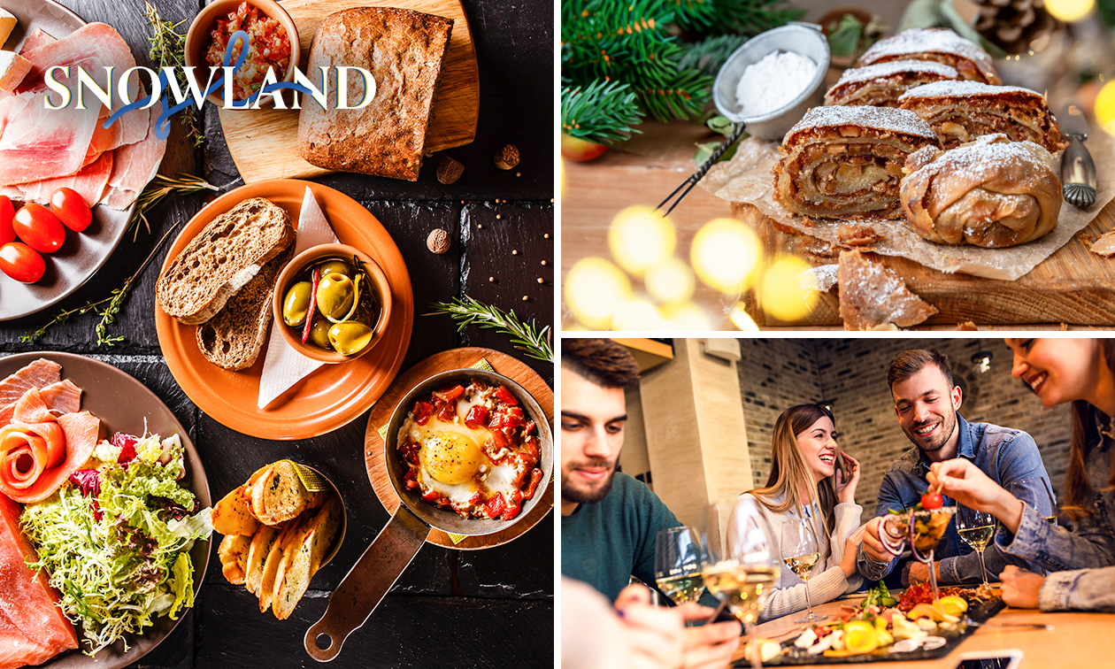 2-gangen tapasdiner of raclette + dessert + shot bij Snowland