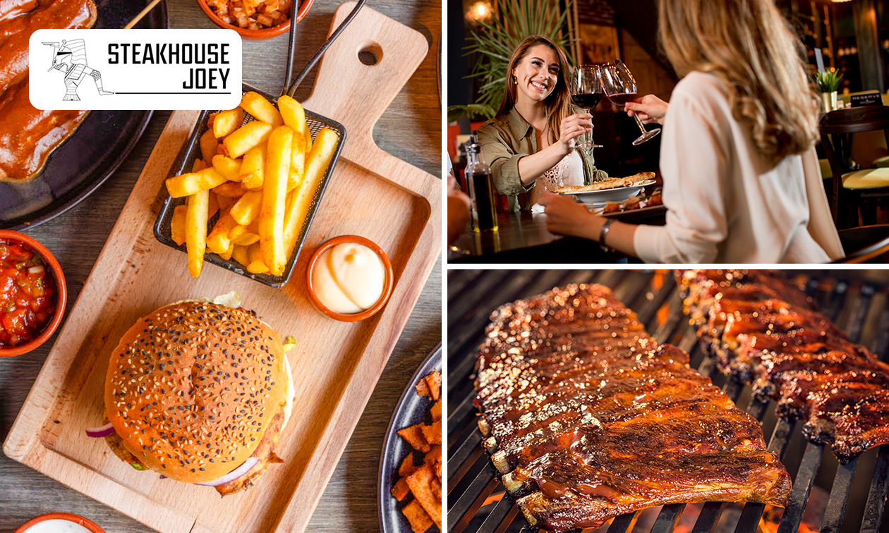 3-gangendiner à la carte of All-You-Can-Eat spareribs bij Steakhouse Joey