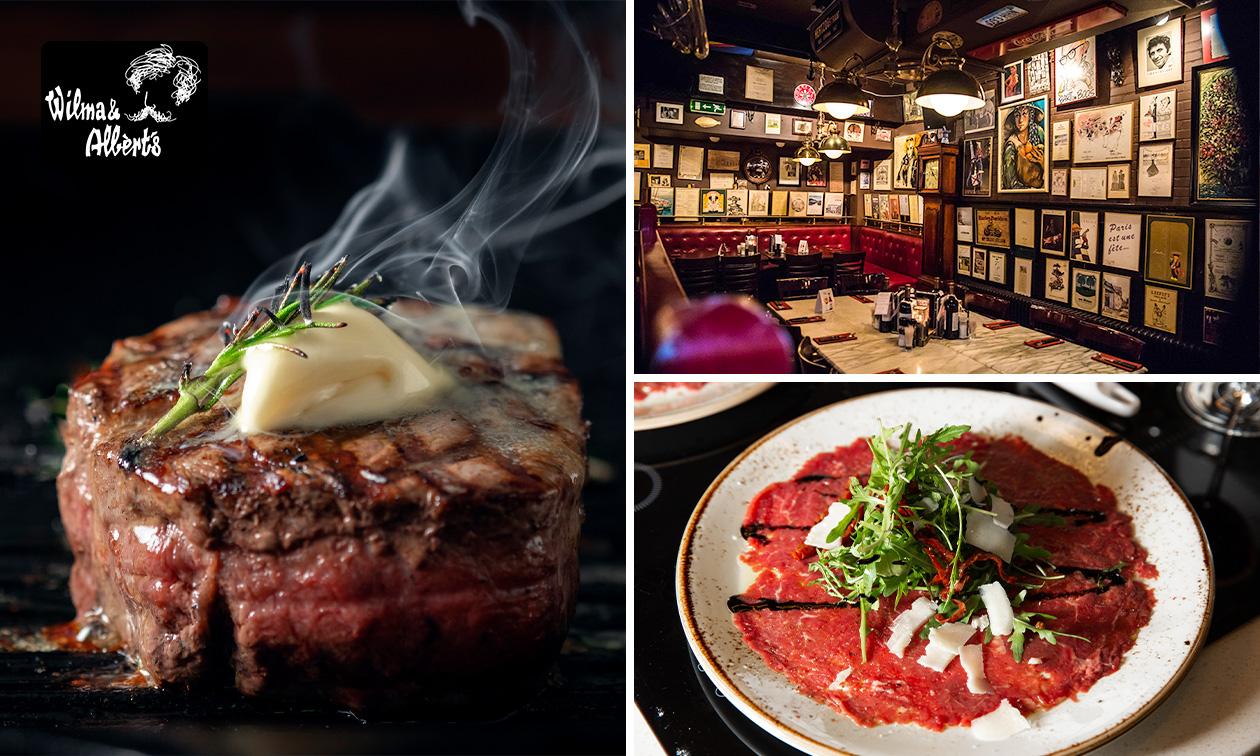 3-gangen keuzediner + brood bij Steakhouse Wilma & Albèrts in hartje Haarlem