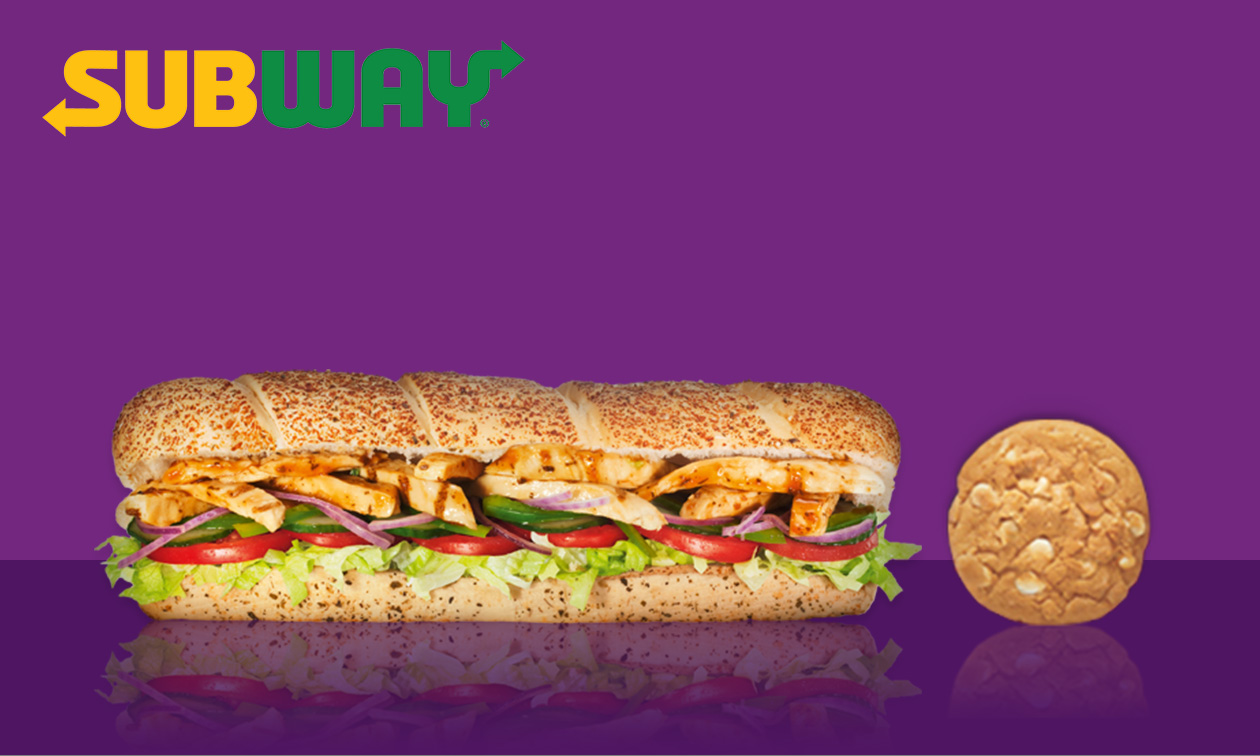 Afhalen: footlong broodje + cookie of zakje chips bij Subway