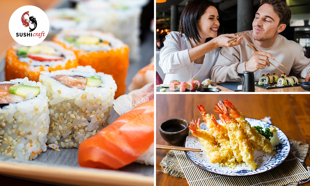 2-gangendiner of -lunch + bijgerecht (2 personen) voor afhaal bij Sushi Craft