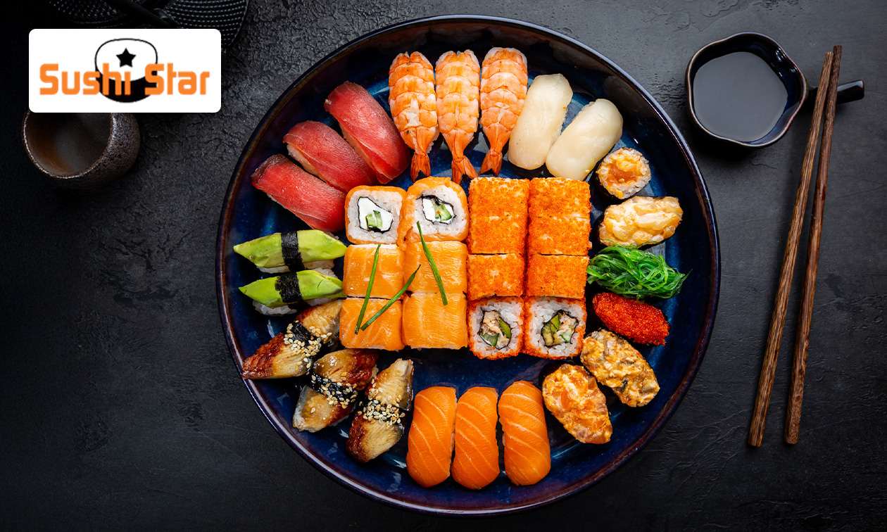 Sushibox voor 2 personen (40 stuks) + edamame voor afhaal bij Sushi Star