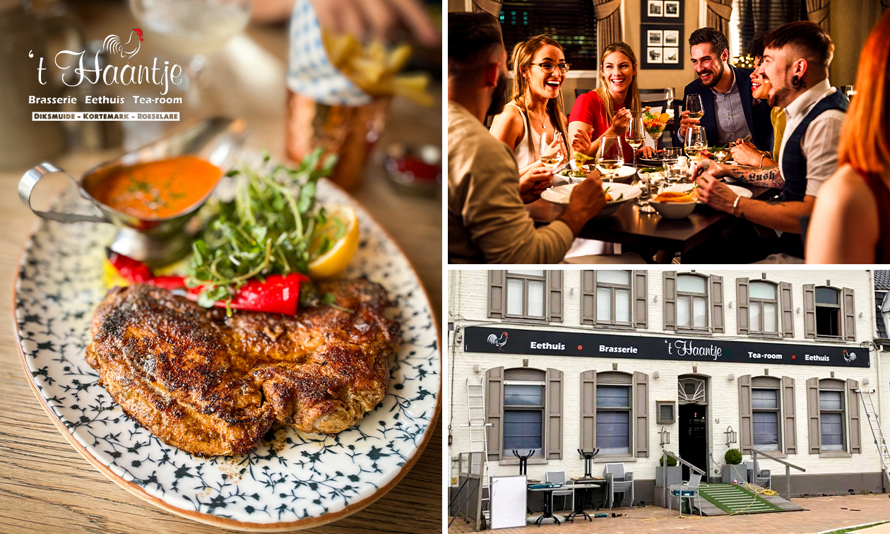 3-gangen keuzediner of -lunch bij 't Haantje in hartje Kortemark